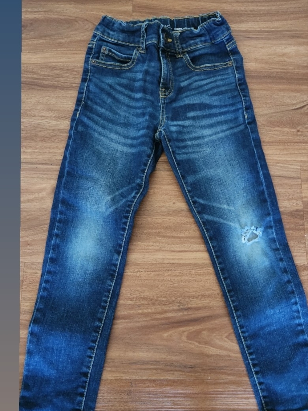 Place Boys Dark Blue Skinny Jeans with Knee Distress